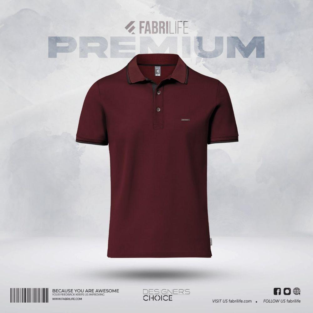 Fabrilife Premium Double PK Cotton Polo - Maroon