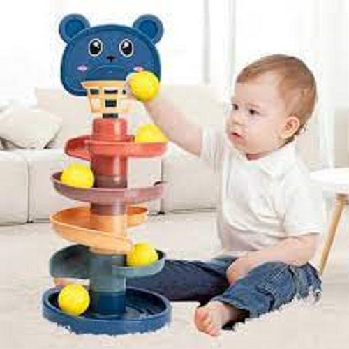 4 Layer Ball Drop Roll Swirling Tower Toddler Baby Development Educational Toy Bright colors interactive sounds intricate shapes - Baby Toys - Baby Toys