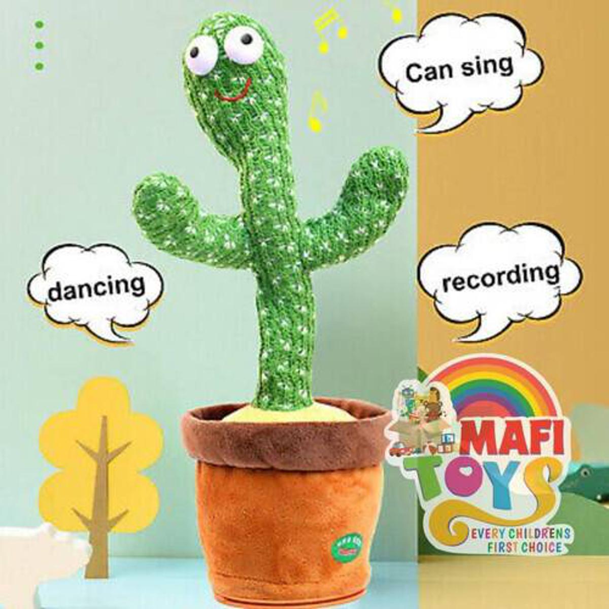 Danching castus talking castus stuffed plush toy electronic toy with song plush castus potted toy early education toy for kids