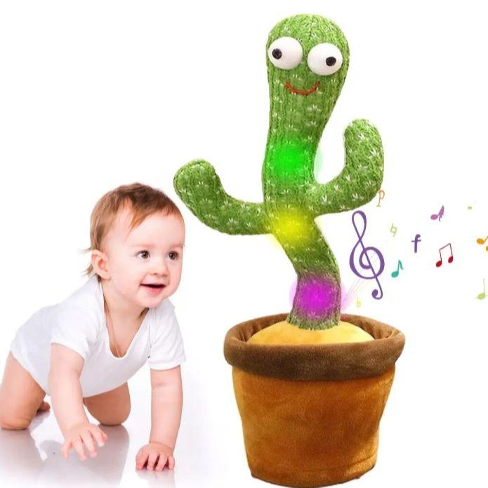 Vocoal Dancing Talking Cactus Plush Funny Electronic Shaking Cactus Singing Dancing Cactus Twisting Cactus Cute Plush Toy Education Toy Plush Toy with 120 Songs Children Playing Birthday Gift Kids Toy - Doll - Doll