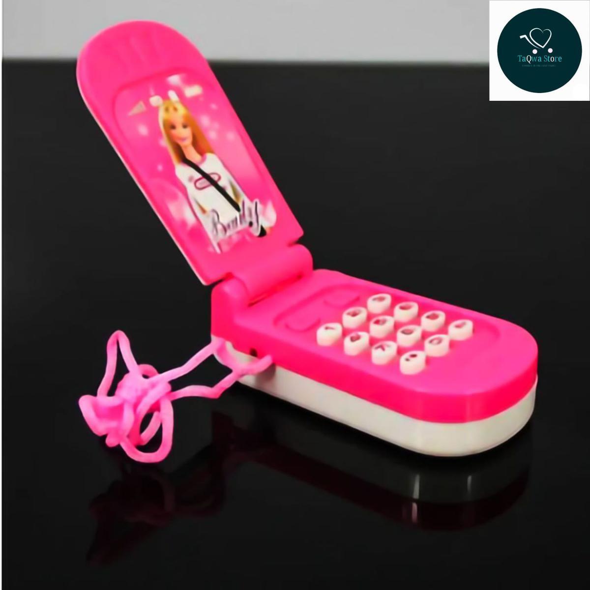 Mini Berbie Toy Phone - Pink (Small Size) With Battery