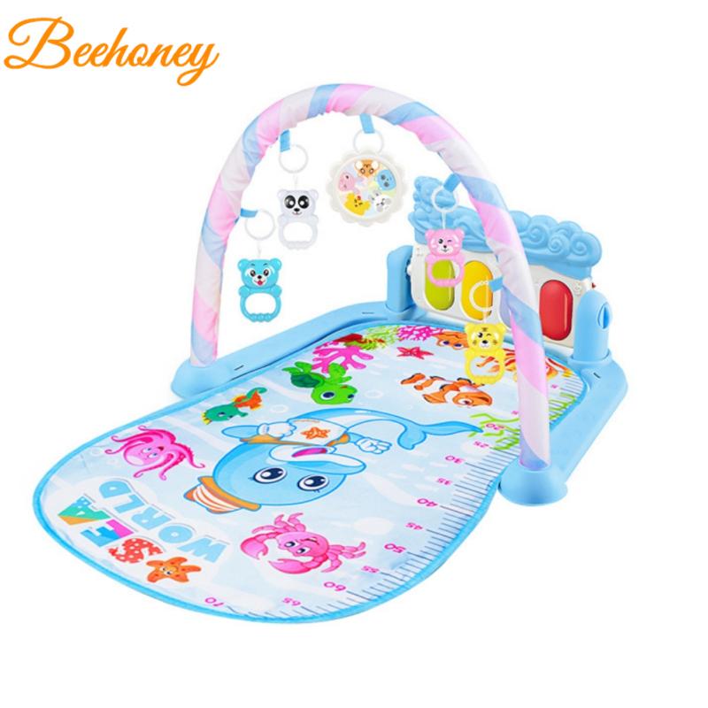 Baby Gyms Play Mat Music Rack Carpet With Piano Keyboard Infant Fitness Equipment For 0-18 Months Baby