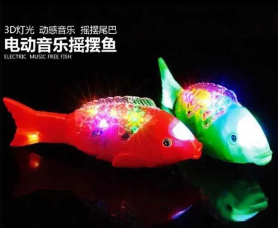 Electric moving Fish Toys with 3D Light Music with bettery
