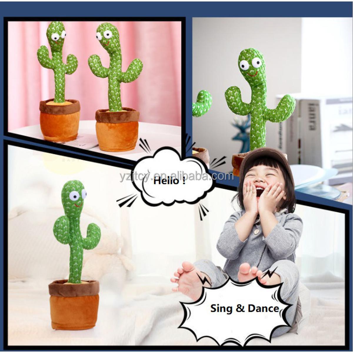 popular birthday gift dancing cactus electronic plush toy plush doll cactus will sing and dance early education gift