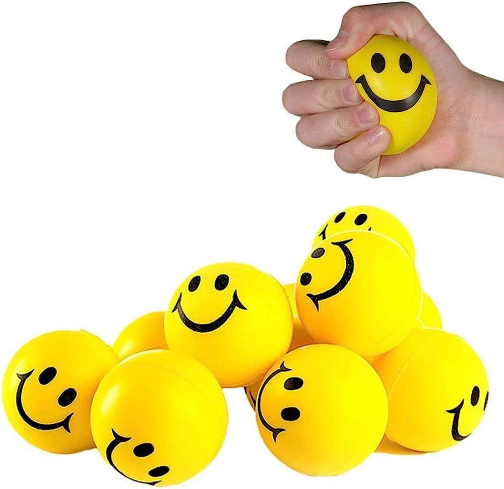 6.3cm Stress Ball Novetly Emoji Squeeze Ball Exercise Stress Ball Pu Rubber Toy-1 Pcs