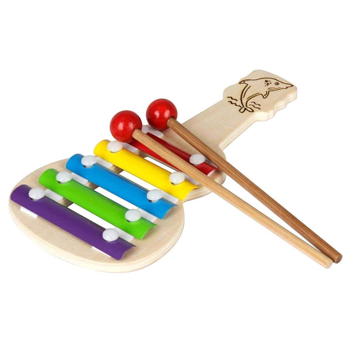 5 Scales Xylophone Baby Infant Toy 8 Inches Musical Instrument Puzzle Toys Musical Musical Instruments Children's Gifts - Multicolor