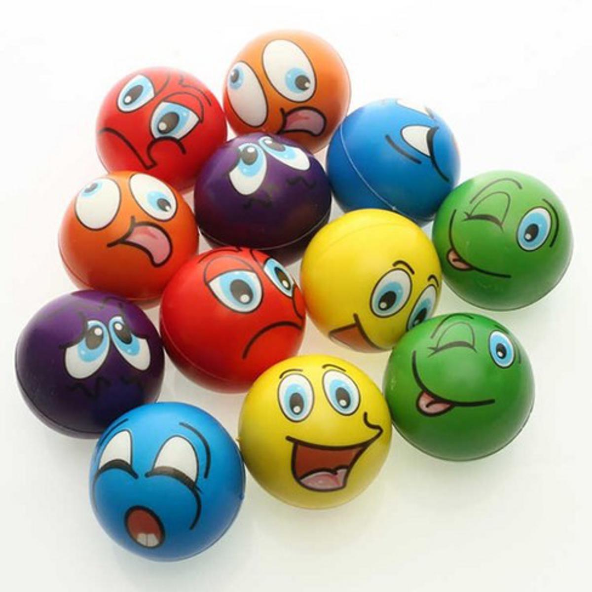Mini Emoji Soft Foam Stress Reliever Balls, Fidget Toy For Kids & Adults - 1pc