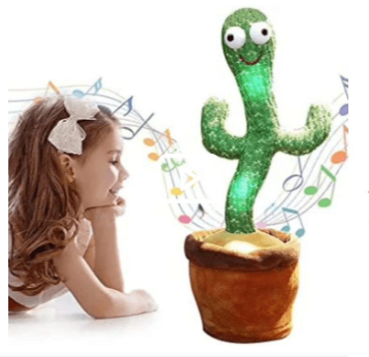 HelloKimi Singing Dancing Cactus Plush Toy for Kids