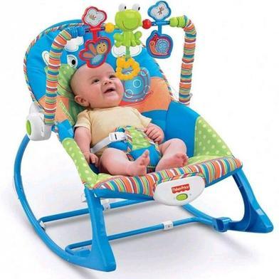 iBaby Infant to Toddler Rocker with Music & Vibration Baby Bouncer- Pink & Blue