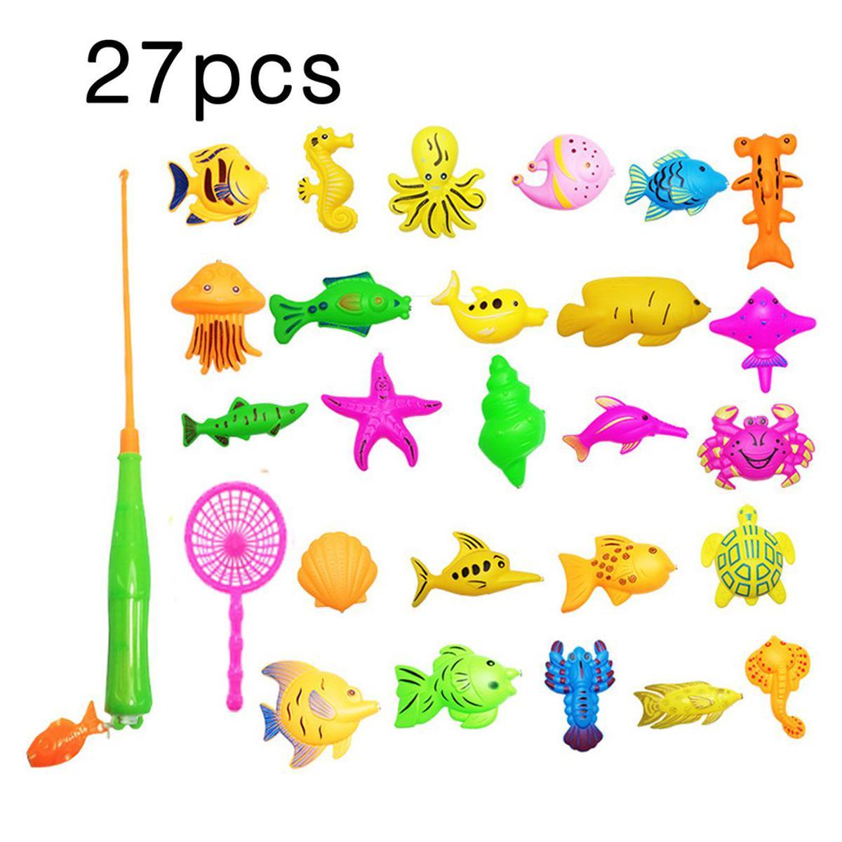 39/15/27 Pieces Magnetic Fishing Toy Fishing Learning Education Play Set