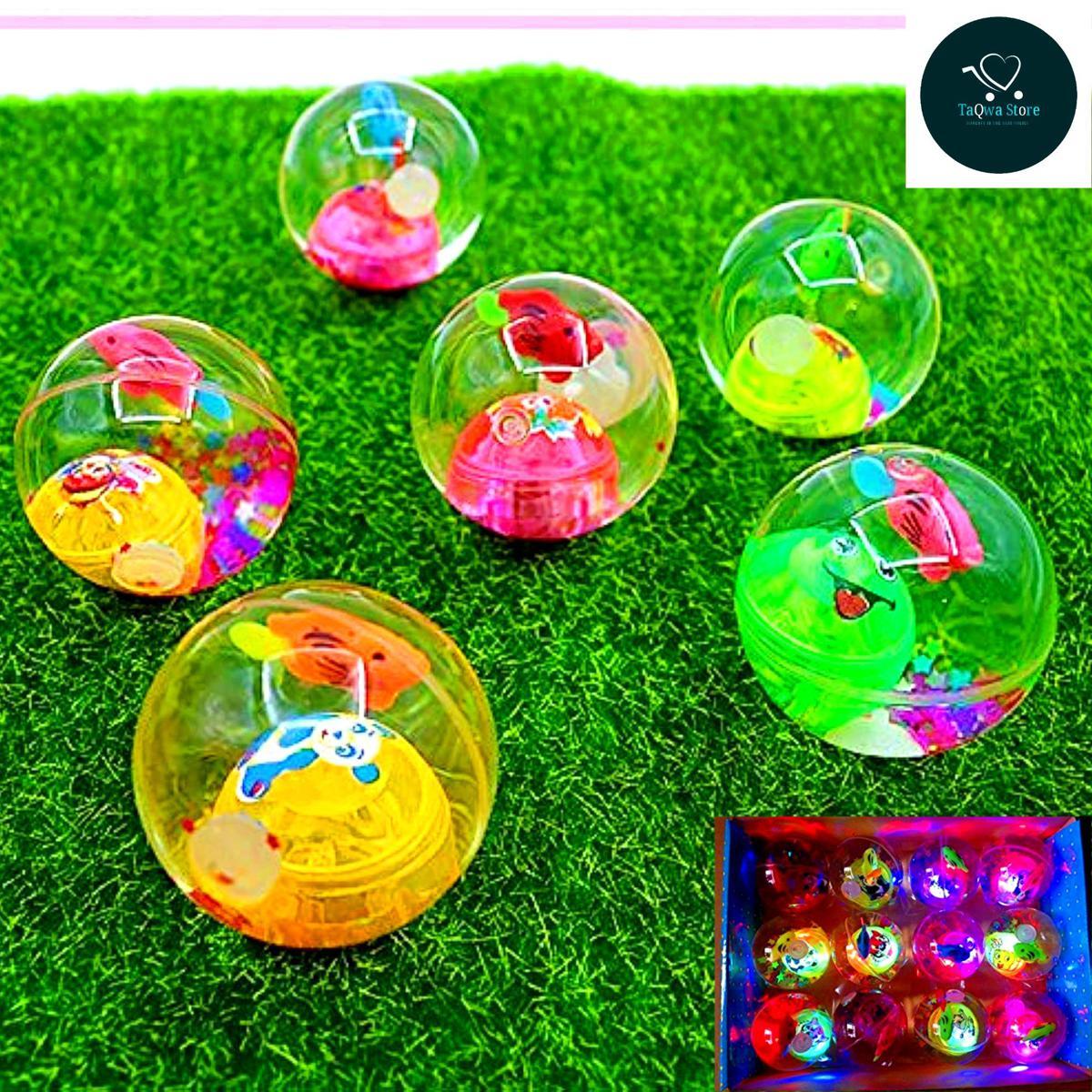 Kids 65Mm Toys Led Light Up Jumping Ball Color Changing Bouncing Ball Super Glitter Water Ball - Multicolor
